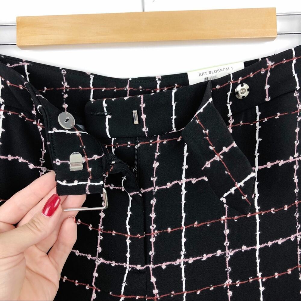 Alfani Art Blossom Checkered Culotte Pants Size 4P - Picture 6 of 15